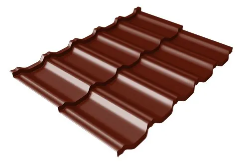 Металлочерепица модульная Квинта Uno Grand Line c 3D резом 0,45 PE RAL 3005 красное вино купить в Орле