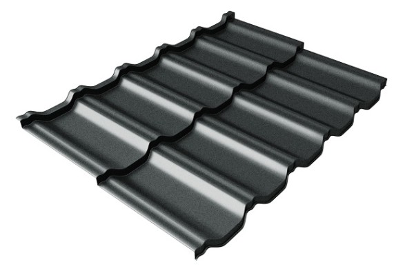 Металлочерепица модульная Квинта Uno Grand Line c 3D резом 0,5 GreenСoat Pural Matt RR2Н3 (RAL 7016 антрацитово-серый) купить в Орле