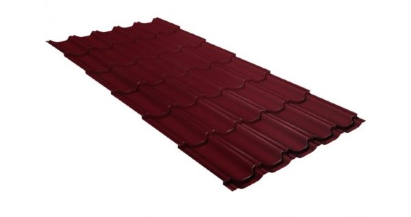 Металлочерепица квинта плюс GL 0,5 Satin RAL 3005 красное вино купить в Орле