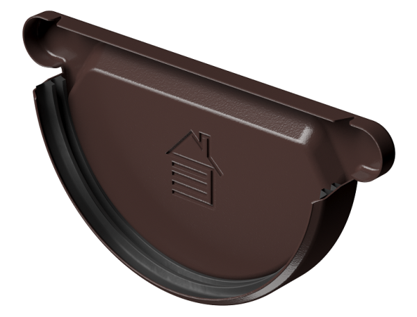 Заглушка желоба D125 Döcke STAL PREMIUM Шоколад, (RAL 8019) купить в Орле