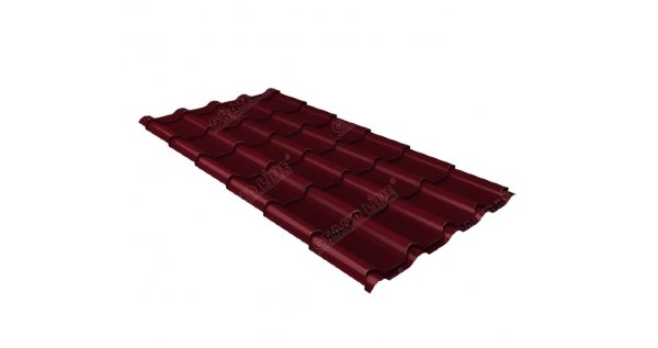 Металлочерепица камея 0,45 Drap RAL 3005 красное вино купить в Орле