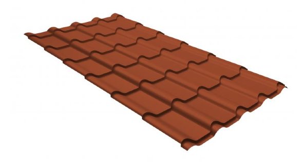 Металлочерепица камея GL 0,5 GreenCoat Pural RR 750 кирпично-красный (RAL 8004 терракота) купить в Орле