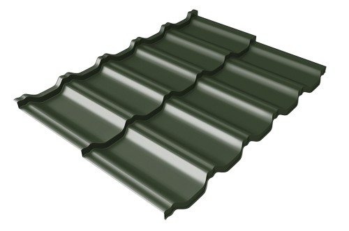Металлочерепица модульная Квинта Uno Grand Line c 3D резом 0,5 GreenСoat Pural RR 11 темно-зеленый (RAL 6020 хромовая зелень) купить в Орле
