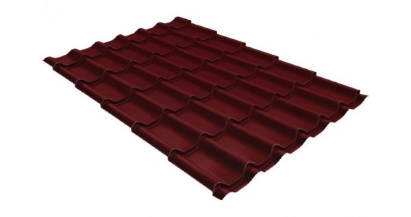 Металлочерепица классик 0,5 Satin RAL 3005 красное вино купить в Орле