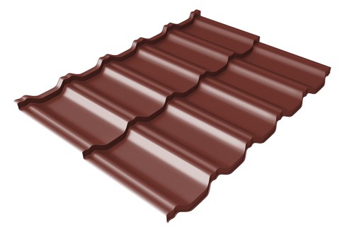 Металлочерепица модульная Квинта Uno Grand Line c 3D резом 0,5 Satin RAL 3009 оксидно-красный купить в Орле