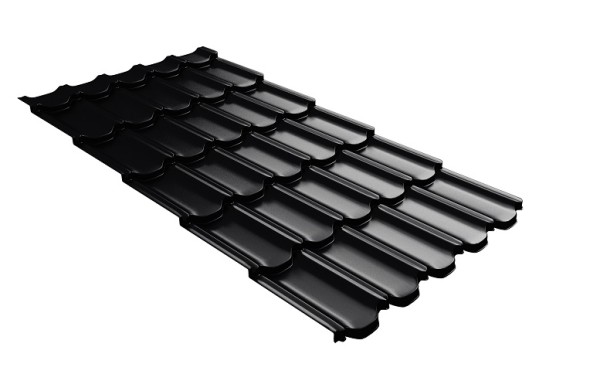 Металлочерепица квинта плюс с 3D резом 0,5 Quarzit lite RAL 9005 черный купить в Орле