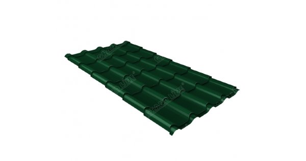 Металлочерепица камея 0,5 Satin RAL 6005 зеленый мох купить в Орле