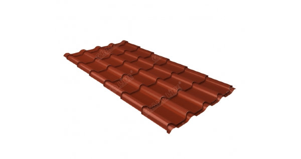 Металлочерепица камея 0,5 Satin RAL 8004 терракота купить в Орле