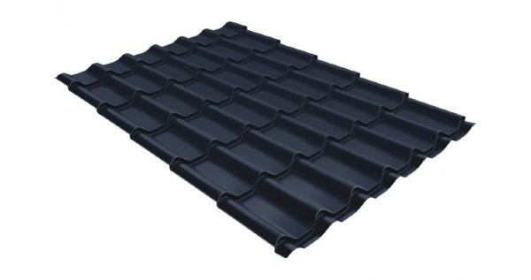 Металлочерепица классик 0,5 Satin RAL 7024 мокрый асфальт купить в Орле