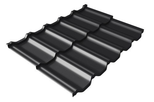 Металлочерепица модульная Квинта Uno Grand Line c 3D резом 0,5 Satin Мatt RAL 9005 черный купить в Орле