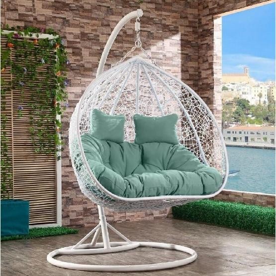 Кресло Подвесное из искусственного ротанга AFM-109A White/Green купить в Орле