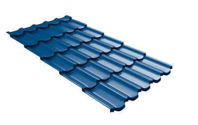 Металлочерепица квинта плюс с 3D резом 0,5 Satin RAL 5005 сигнальный синий