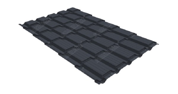 Металлочерепица GL квадро профи 0,5 Satin RAL 7024 мокрый асфальт купить в Орле