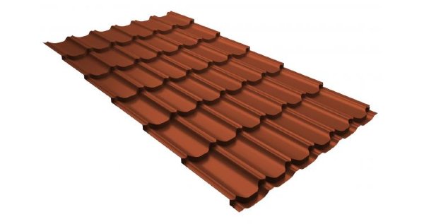 Металлочерепица квинта плюс 0,5 GreenCoat Pural RR 750 кирпично-красный (RAL 8004 терракота) купить в Орле